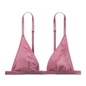 NWT VS Luxe Satin Rhinestone Muave Bralette